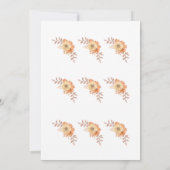 Cream Apricot Floral Wedding Invitation, W004 Kaart (Achterkant)