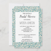 Cream Aqua Mint Glitter Luipaard Dier Kaart (Voorkant)