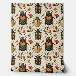  Cream Art Deco Kever Floral Shabby Chic Behang