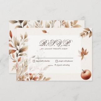 Cream Autumn Harvest Wedding RSVP Botanische react