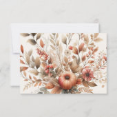 Cream Autumn Harvest Wedding RSVP Botanische react Kaartje (Achterkant)