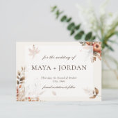 Cream Autumn Pumpkin Harvest Save the Date (Staand voorkant)