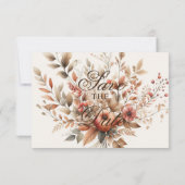 Cream Autumn Pumpkin Harvest Save the Date (Achterkant)