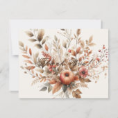Cream Autumn Wedding Dankjewel Card Bedankkaart (Achterkant)