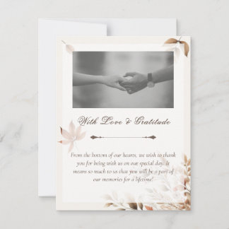 Cream Autumn Wedding Dankjewel Card Bedankkaart