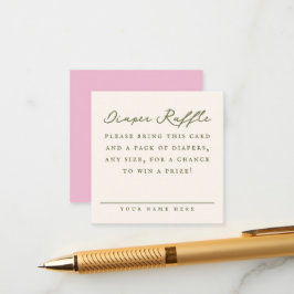 Cream Baby Shower Diaper Raffle Entry Card Informatiekaartje