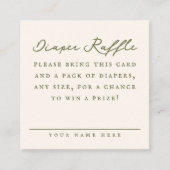 Cream Baby Shower Diaper Raffle Entry Card Informatiekaartje (Voorkant)