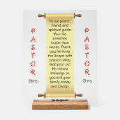 Cream Banner Pastor Appreciation Acryl Teken Acryl Bord (Voorkant)