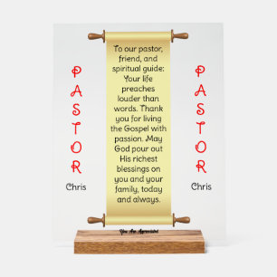 Cream Banner Pastor Appreciation Acryl Teken Acryl Bord