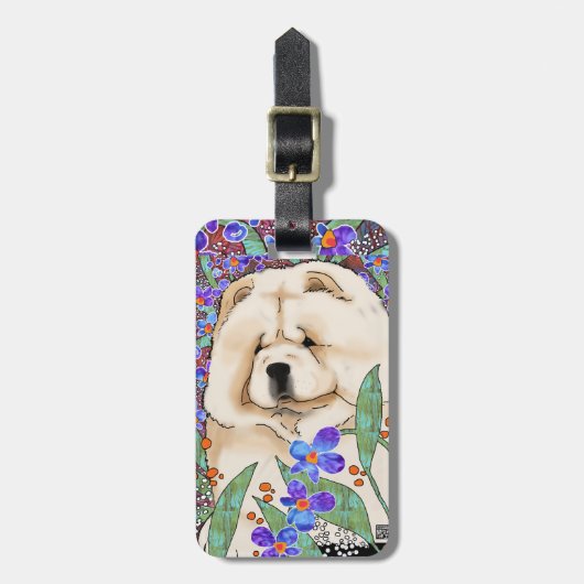 CREAM batik chow bagagelabel (Voorkant verticaal)