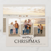 Cream Beach Collage Foto Kerst Kaart (Voorkant / Achterkant)