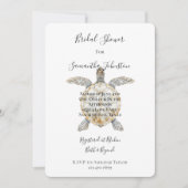 Cream Beach Sea Turtles Bridal Shower Kaart (Voorkant)
