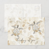 Cream Beach Sea Turtles Thinking of you Briefkaart (Voorkant / Achterkant)