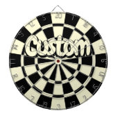 Cream Beige And Black Customizable Text Dartbord (Voorkant)