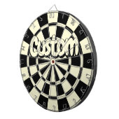 Cream Beige And Black Customizable Text Dartbord (Voorkant Rechts)
