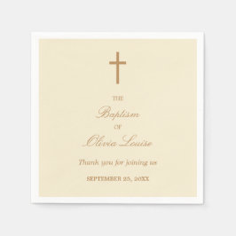 Cream Beige Baptism Party Napkins Servet