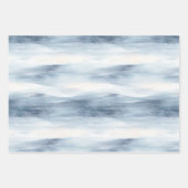 Cream Beige Blue Christmas Trees Winter   Inpakpapier Vel (Voorkant)