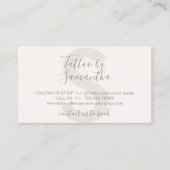 Cream Beige Body Art Aftercare Instructions Tattoo Visitekaartje (Voorkant)