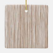 Cream Beige Camera Stripes Christmas Keramisch Ornament (Achterkant)