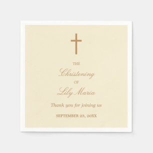 Cream Beige Christening Party Napkins Servet