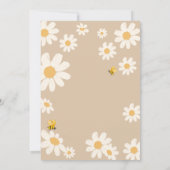 Cream Beige Daisy Bay Bee Baby shower Kaart (Achterkant)