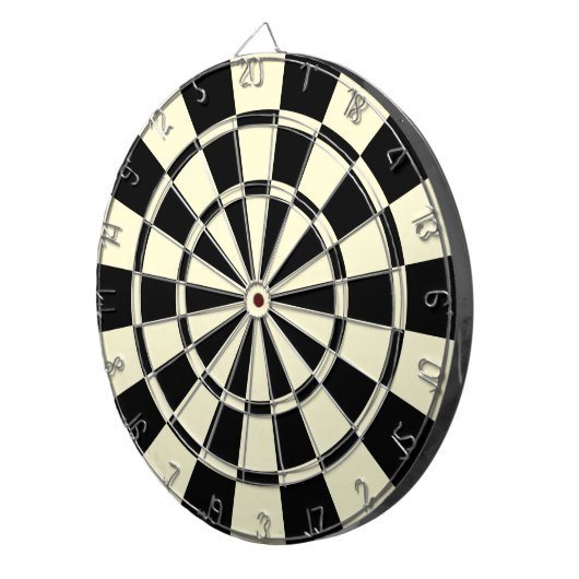 Cream Beige en Black Dartbord (Voorkant Rechts)