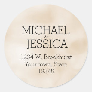 Cream Beige gepersonaliseerde Classic ronde Sticke Sticker