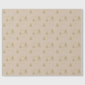 Cream Beige Gold Glitter Shine-kerstbomen   Cadeaupapier (Vlak)