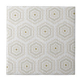 Cream & Beige Hexagon Penny Tegel Hex Tegel Patroo Tegeltje (Voorkant)