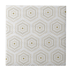 Cream & Beige Hexagon Penny Tegel Hex Tegel Patroo Tegeltje
