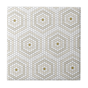 Cream & Beige Hexagon Penny Tegel Hex Tegel Patroo Tegeltje