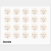 Cream Beige Modern Boho Baby shower Dank u Ronde Sticker (Vel)