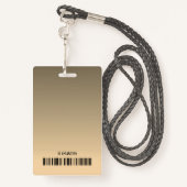 Cream Beige Ombre Logo Barcode ID Foto Sjabloon Badge (Achterkant met draagriem)