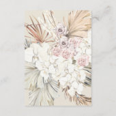 Cream Beige Pampas Grass Floral Oerwoud Wedding Informatiekaartje (Achterkant)
