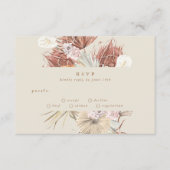 Cream Beige Pampas Grass Floral Oerwoud Wedding RSVP Kaartje (Voorkant)