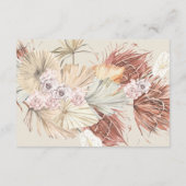 Cream Beige Pampas Grass Floral Oerwoud Wedding RSVP Kaartje (Achterkant)