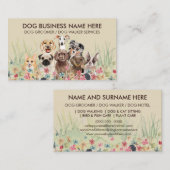 Cream Beige Pet Sitter Walker hondenzorg Visitekaartje (Voorkant / Achterkant)