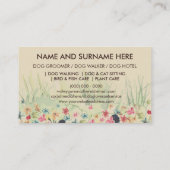 Cream Beige Pet Sitter Walker hondenzorg Visitekaartje (Achterkant)
