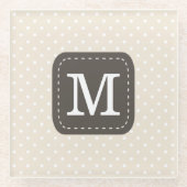Cream Beige Polka Dot Pattern Persoonlijke brief Glazen Onderzetter (Voorkant)