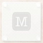 Cream Beige Polka Dot Pattern Persoonlijke brief Glazen Onderzetter (Achterkant)