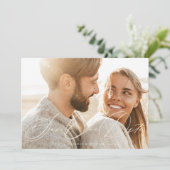 Cream Beige Romantische Elegante Klassieke Fotobru Save The Date (Staand voorkant)