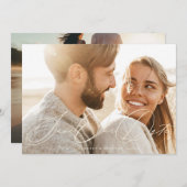 Cream Beige Romantische Elegante Klassieke Fotobru Save The Date (Voorkant / Achterkant)