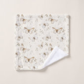 Cream Beige Sand Butterflies Bad Handdoek (Wasdoekje)