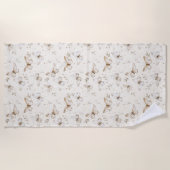 Cream Beige Sand Butterflies Strandlaken (Voorkant)