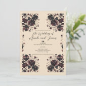 Cream Beige  Shabby Chic Moody Floral Kaart (Staand voorkant)