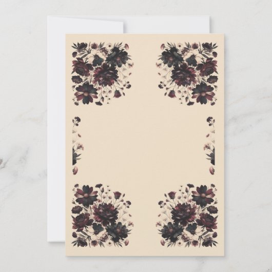 Cream Beige Shabby Chic Moody Floral Kaart (Achterkant)