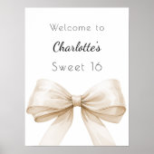 Cream beige Sweet 16 welkom Poster (Voorkant)