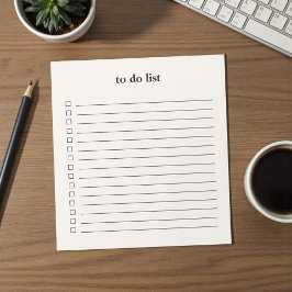 Cream Beige To Do List Minimalist Teacher Simple Notitieblok