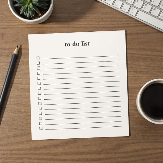 Cream Beige To Do List Minimalist Teacher Simple Notitieblok