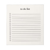 Cream Beige To Do List Minimalist Teacher Simple Notitieblok (Voorkant)